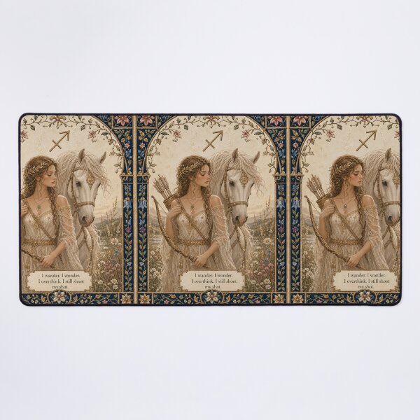 Item preview, Sagittarius Zodiac Maiden | Celtic Art Aesthetic | Medieval Fantasy Faux Embroidery Art  designed and sold by doinitzart.
