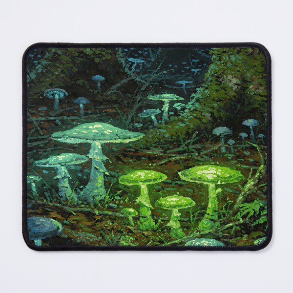 Item preview, Glowing Mushroom Forest Fantasy Art | Bioluminescent Woodland Magic designed and sold by cr6zym1nd.