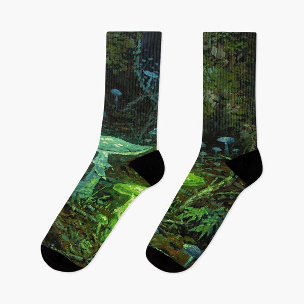 Item preview, Glowing Mushroom Forest Fantasy Art | Bioluminescent Woodland Magic designed and sold by cr6zym1nd.