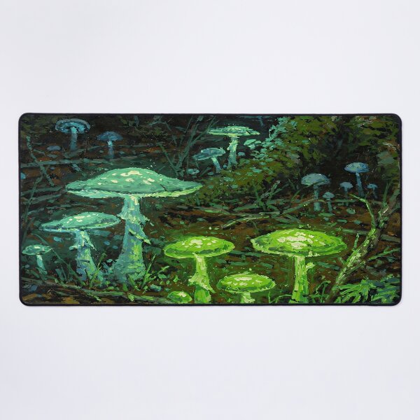 Item preview, Glowing Mushroom Forest Fantasy Art | Bioluminescent Woodland Magic designed and sold by cr6zym1nd.