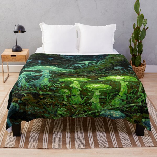 Item preview, Glowing Mushroom Forest Fantasy Art | Bioluminescent Woodland Magic designed and sold by cr6zym1nd.