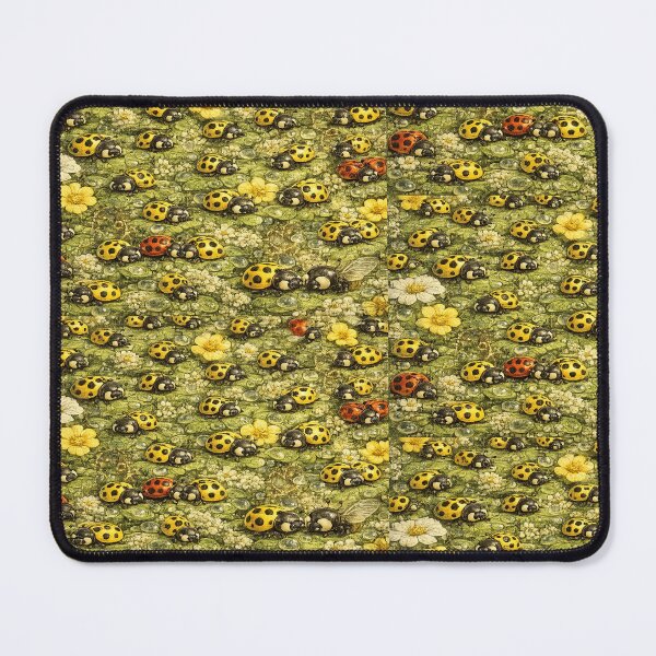 Item preview, Yellow Ladybug Garden Art Print | Whimsical Colorful Insect Illustration designed and sold by Hookesmode.