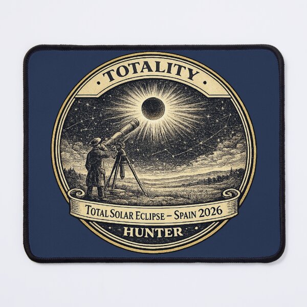 Item preview, Totality Hunter Total Solar Eclipse Spain 2026 Badge designed and sold by CalmCapy Co.