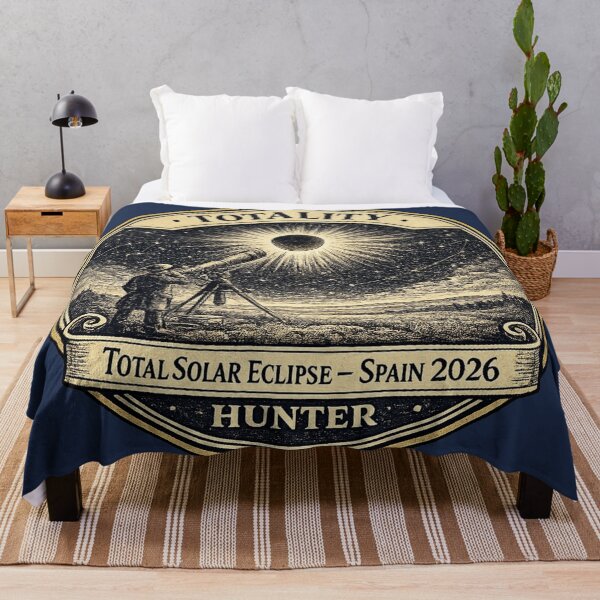 Item preview, Totality Hunter Total Solar Eclipse Spain 2026 Badge designed and sold by CalmCapy Co.