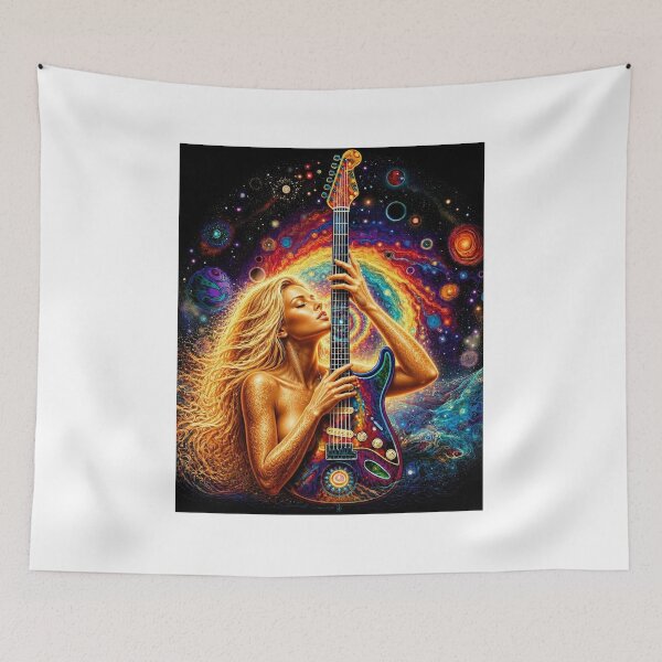Artikelvorschau, Psychedelische Rock-Weltraumgöttin – Ausdrucksstarker kosmischer Kaleidoskop-Kunstdruck entworfen und verkauft von CosmicRockArt.