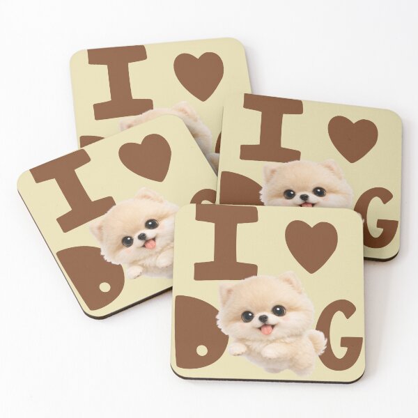 Item preview, I Love Dog Cute Cream Pomeranian Puppy Typography designed and sold by Soluna Studio.