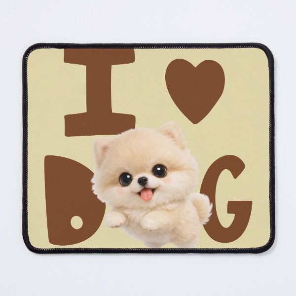 Item preview, I Love Dog Cute Cream Pomeranian Puppy Typography designed and sold by Soluna Studio.