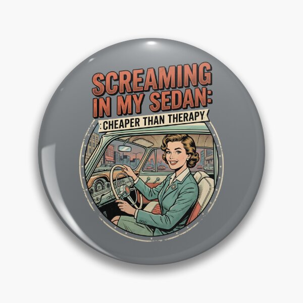 Item preview, Screaming In My Sedan Vintage Comic Car Art designed and sold by SplashTastic.