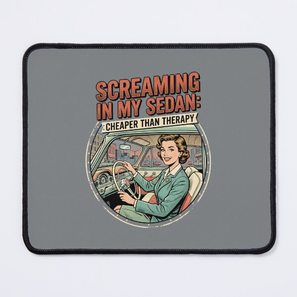 Item preview, Screaming In My Sedan Vintage Comic Car Art designed and sold by SplashTastic.