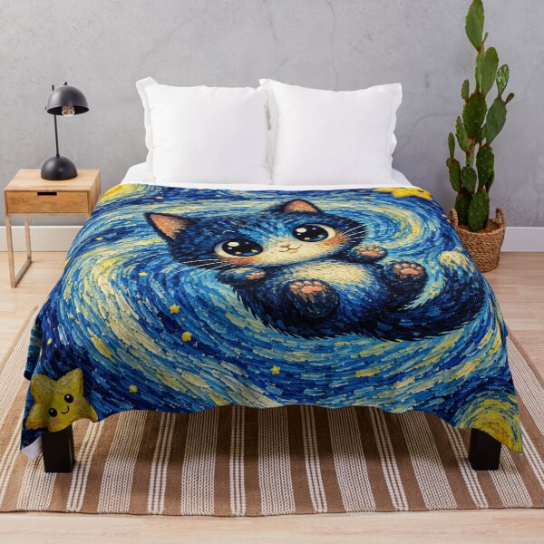 Item preview, Starry Night with Kitten designed and sold by EsenciaZen.