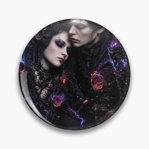 Item preview,  Gothic Rock Eternal Cosmic Lovers — Bold Dark Romance Universe Art Print designed and sold by CosmicRockArt.