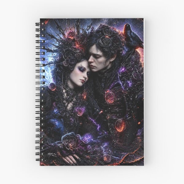 Item preview,  Gothic Rock Eternal Cosmic Lovers — Bold Dark Romance Universe Art Print designed and sold by CosmicRockArt.