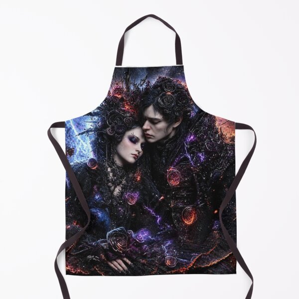 Item preview, Gothic Rock Eternal Cosmic Lovers — Bold Dark Romance Universe Art Print designed and sold by CosmicRockArt.