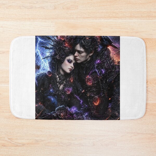 Item preview,  Gothic Rock Eternal Cosmic Lovers — Bold Dark Romance Universe Art Print designed and sold by CosmicRockArt.