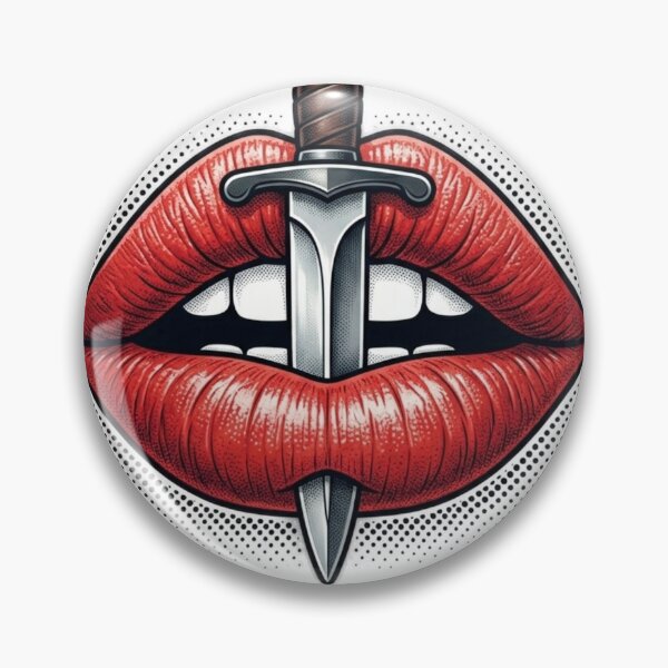 Item preview, Red Lip Mouth with Dagger Cut Through The Noise designed and sold by Ahmedsyde.