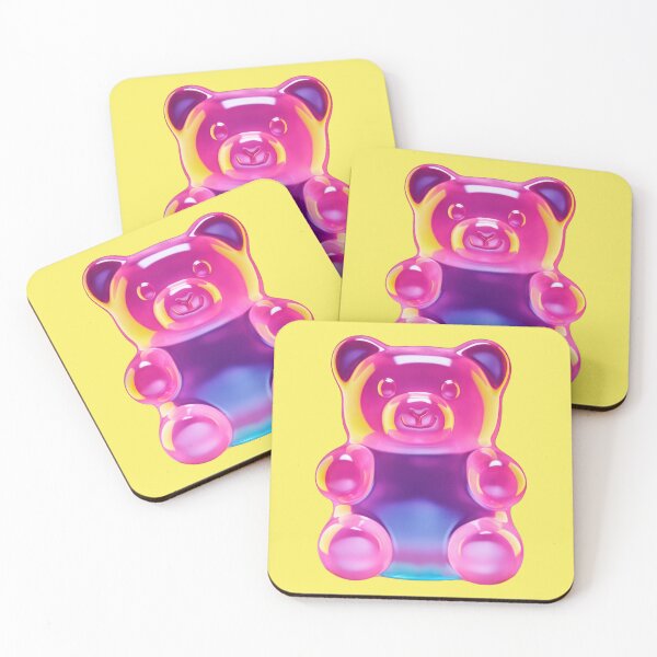 Item preview, Luminous neon gummy bear pop art motif designed and sold by Mauswohn.