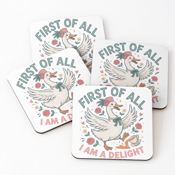 Item preview, First of All I Am a Delight – Fancy Goose Funny Cottagecore Quote designed and sold by ArcticFoxStudio.