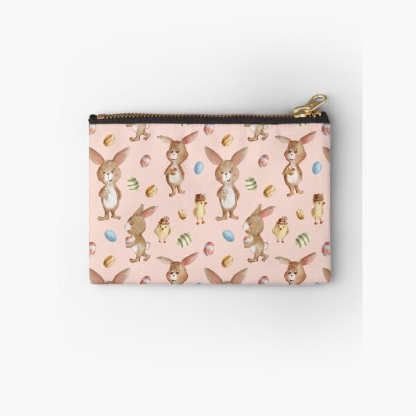 Item preview, Whimsical Bunnies, chicks and Easter Eggs on Pink designed and sold by JanetMGraham.