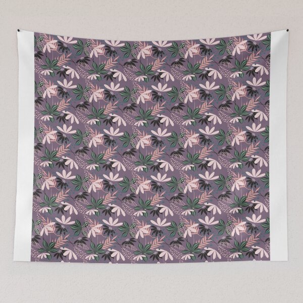 Item preview, Copy Tropical Botanical Seamless Pattern – Dark Floral Leaves Surface Design in Purpleof Tropical Botanical Seamless Pattern – Dark Floral Leaves Surface Design designed and sold by 555Design.