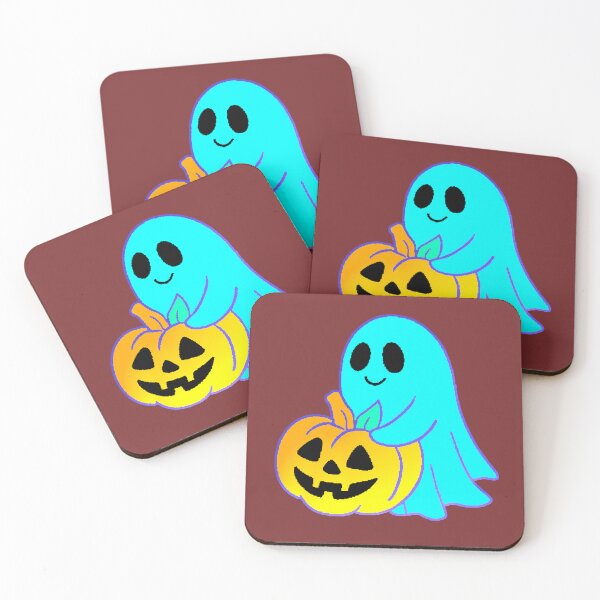 Item preview, Kawaii Ghost Hugging Pumpkin Halloween Spooky Cute designed and sold by AstronautMerch.