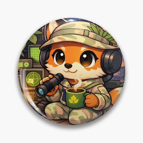 Item preview, Cute LoFi Military Scout Sniper Fox Pastel Sticker⁠ designed and sold by MIROUZ2000.