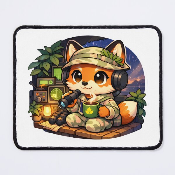 Item preview, Cute LoFi Military Scout Sniper Fox Pastel Sticker designed and sold by MIROUZ2000.
