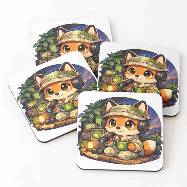 Item preview, Cute LoFi Military Scout Sniper Fox Pastel Sticker⁠ designed and sold by MIROUZ2000.