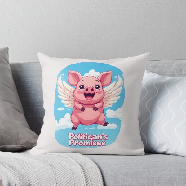 Item preview, Flying Pig of Political Promises – Funny Satirical Cartoon Sticker designed and sold by halibutgoatramb.