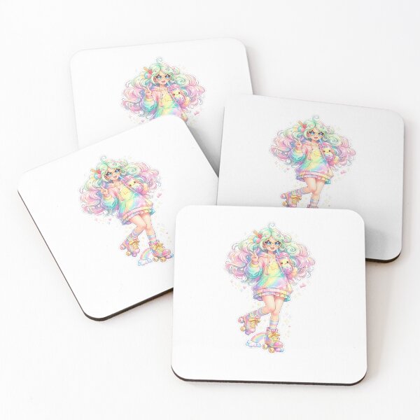 Item preview, Rainbow Roller Girl Kawaii Sticker designed and sold by blossomfun.