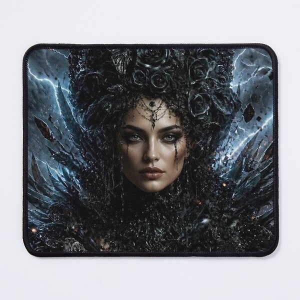 Item preview, Gothic Rock Immortal Empress Transcendent Darkness — Ultimate Cosmic Romance Art Print designed and sold by CosmicRockArt.