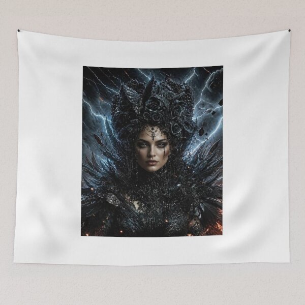Item preview,  Gothic Rock Immortal Empress Transcendent Darkness — Ultimate Cosmic Romance Art Print designed and sold by CosmicRockArt.