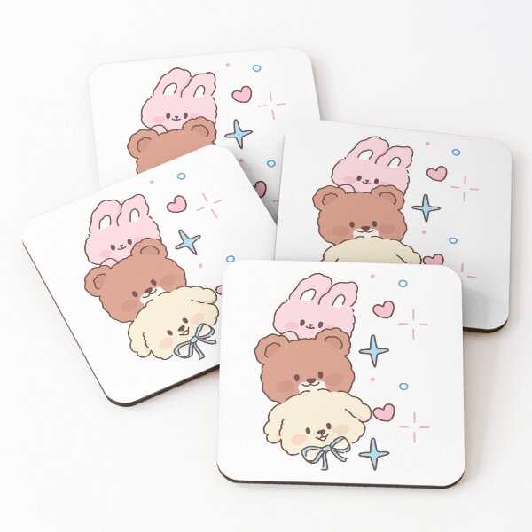 Item preview, Three Cute Fluffy Puppies Stacked Together designed and sold by IN Tales.