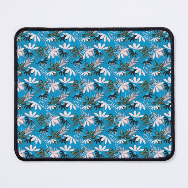 Item preview, Tropical Botanical Seamless Pattern – Dark Floral Leaves Surface Design in Blue designed and sold by 555Design.