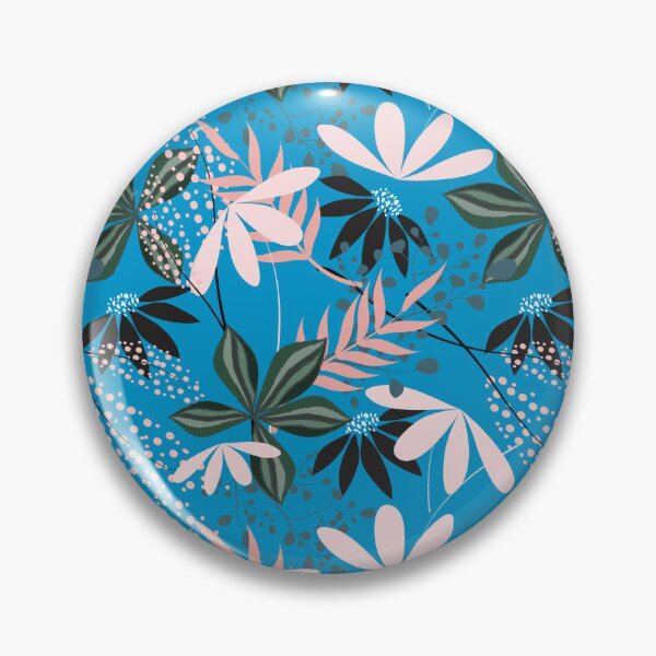 Item preview, Tropical Botanical Seamless Pattern – Dark Floral Leaves Surface Design in Blue designed and sold by 555Design.