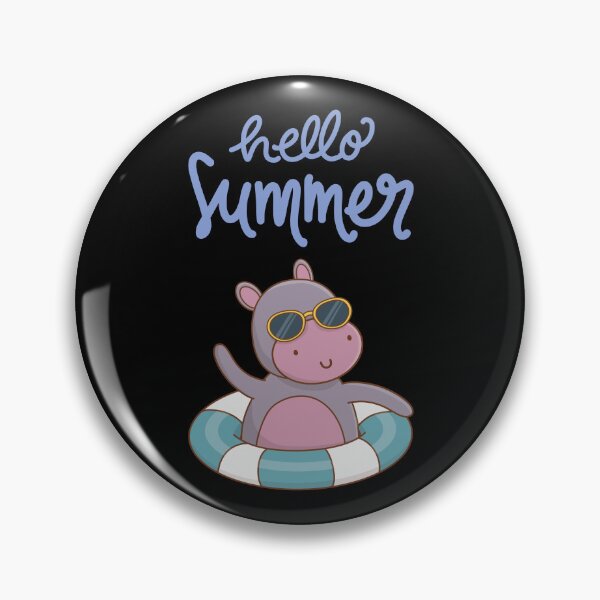 Item preview, Hello Summer Hippo Pool Float Sunglasses Cute Kawaii T-Shirt designed and sold by FestivityFinds.