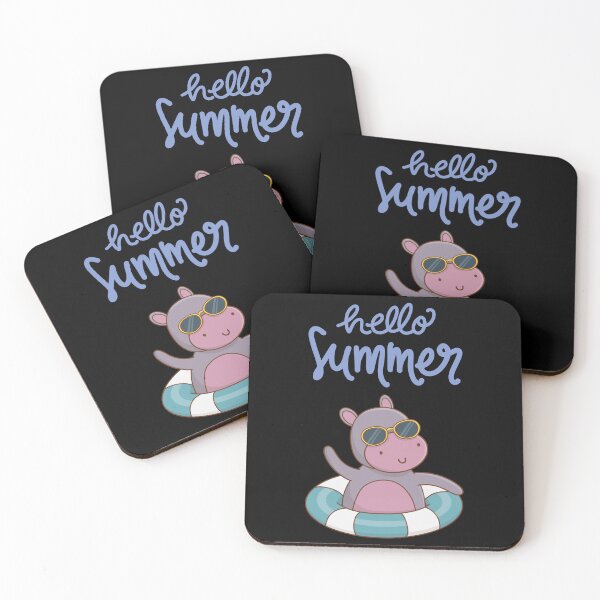 Item preview, Hello Summer Hippo Pool Float Sunglasses Cute Kawaii T-Shirt designed and sold by FestivityFinds.
