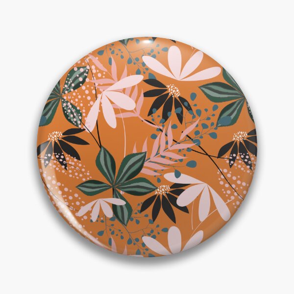 Item preview, Tropical Botanical Seamless Pattern – Dark Floral Leaves Surface Design in Terracotta designed and sold by 555Design.