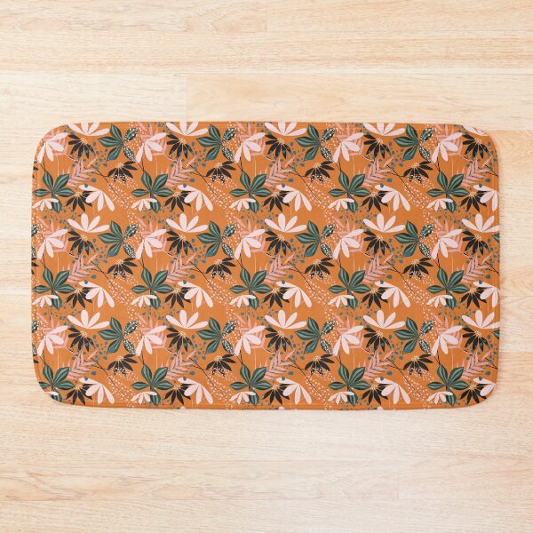 Item preview, Tropical Botanical Seamless Pattern – Dark Floral Leaves Surface Design in Terracotta designed and sold by 555Design.