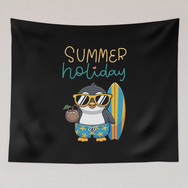Item preview, Cute Summer Holiday Penguin Surfing Beach T-Shirt designed and sold by FestivityFinds.