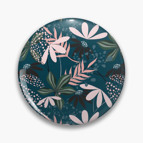 Item preview, Tropical Botanical Seamless Pattern – Dark Floral Leaves Surface Design in Teal designed and sold by 555Design.