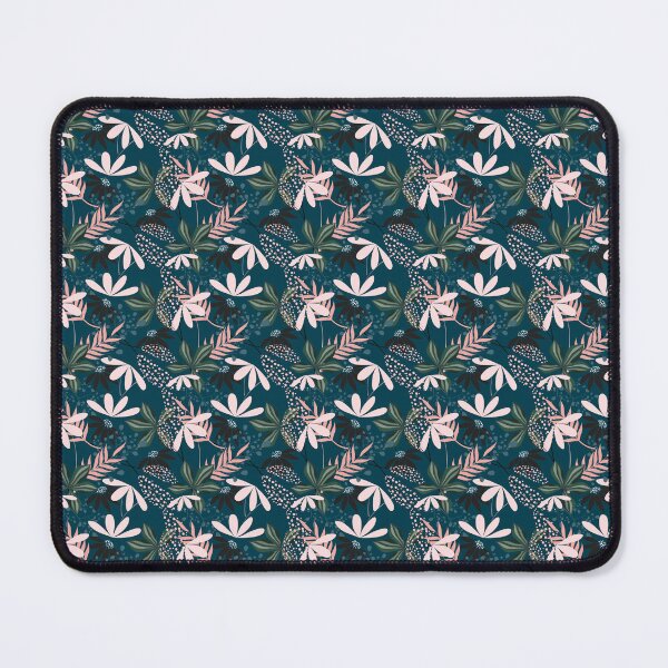 Item preview, Tropical Botanical Seamless Pattern – Dark Floral Leaves Surface Design in Teal designed and sold by 555Design.