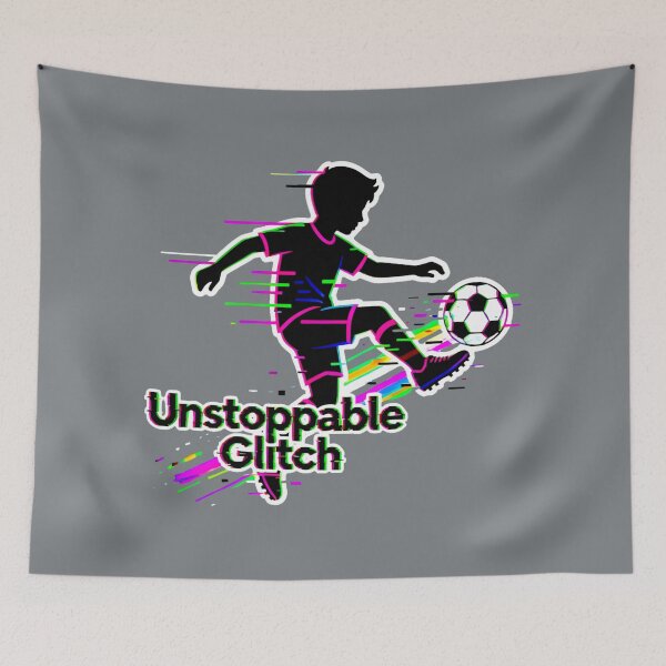 Item preview, Unstoppable Glitch Soccer Player Digital Art designed and sold by SplashTastic.