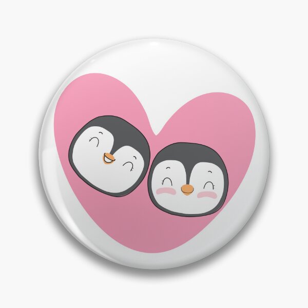 Item preview, Two Happy Penguins Pink Heart Background designed and sold by IN Tales.