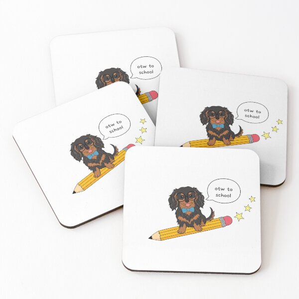 Item preview, Funny Black and Tan Long Haired Dachshund Back To School Pencil Boys Girls Kids designed and sold by FurryHavenPH.