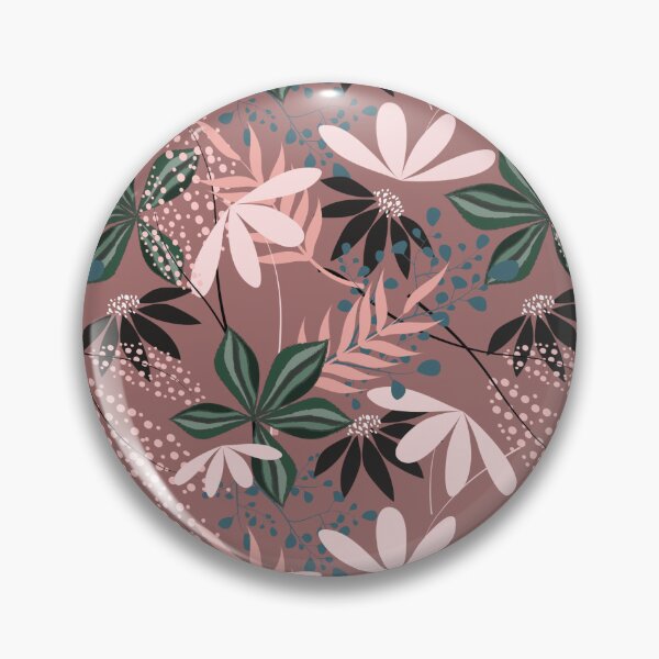 Item preview, Tropical Botanical Seamless Pattern – Dark Floral Leaves Surface Design in Mauve designed and sold by 555Design.