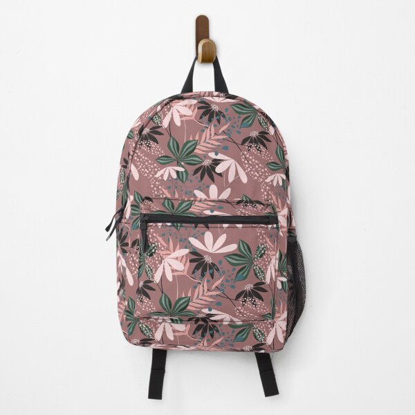 Item preview, Tropical Botanical Seamless Pattern – Dark Floral Leaves Surface Design in Mauve designed and sold by 555Design.