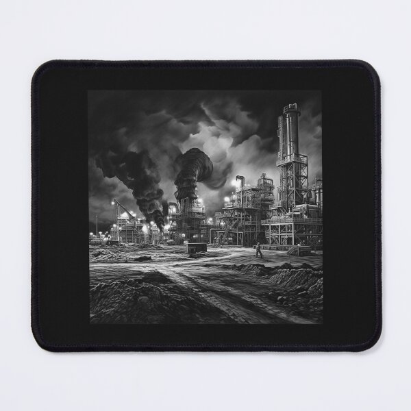 Item preview, Dark Industrial Factory Landscape Illustration designed and sold by inkoutninja.