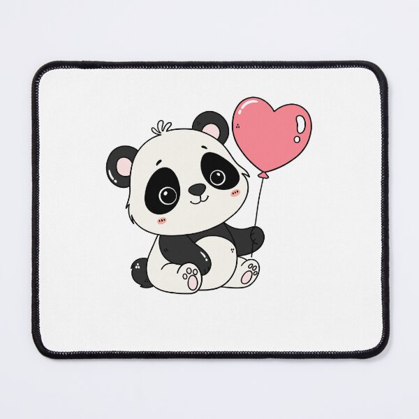 Item preview, Cute Panda Holding Pink Heart Balloon designed and sold by IN Tales.