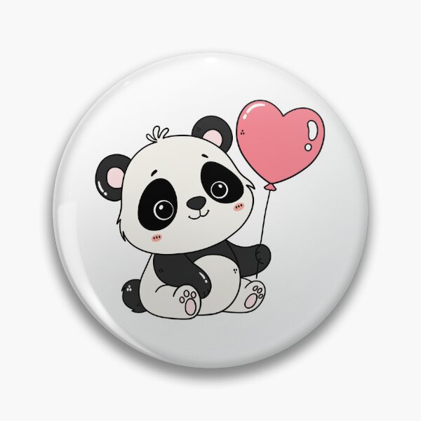 Item preview, Cute Panda Holding Pink Heart Balloon designed and sold by IN Tales.
