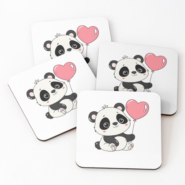 Item preview, Cute Panda Holding Pink Heart Balloon designed and sold by IN Tales.